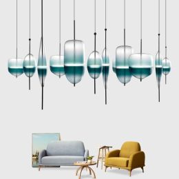 Postmodern Art led Pendant light Nordic Glass Pendant Lamp Personality Restaurant Light Exhibition Hall Decorative Hanging lamps