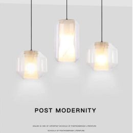 Postmodern Bedroom Bedside Hanging Pendant Lights Nordic Lamps Hotel Bedside Cabinet Led Marble Lamp Warm De Fixtures Hanglamp