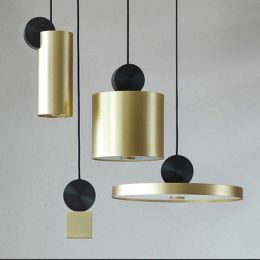 Postmodern creative pendant light 4 styles plated gold Nordic living dining room corridor restaurant hanglamp lighting Luminaire