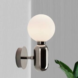 Postmodern Minimalist Wall Lamps Nordic Style Living Room Bedroom Wall Light Personality Creative Glass Ball Bedside Wall Lamps