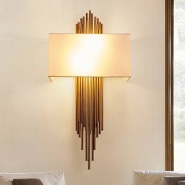 Postmodern  Wall Lamp Engineering wall light Model Designer Wall Cloth Cover Iron Wall Hotel LED Light