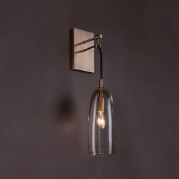 Postmodern Simple Copper Bedroom Bedside LED Glass Wall Lamp Northern Europe Living Room Aisle Stairs Deco Wall Light Fixtures