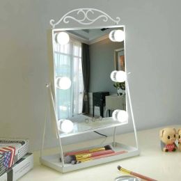 Princess style LED makeup mirror with light bulb home desktop dressing beauty fill light mirror table decoration mx12281553