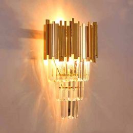 Project Gold Crystal wall Lamp for Hotel room E14 Led wall fixture Restaurant Bedroom Living Room Hallway Background Wall sconce