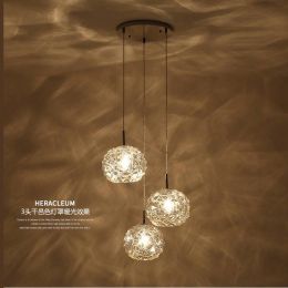 Restaurant Hanging Lights Creative Glass Led Lamp Modern Bedroom Luminaire Single Head Bar Dining Room Small Pendant Light