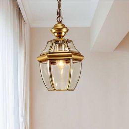 1 pcs copper Hanging lamp pendant light for Balcony Bar vintage pendant lamp E27 Corridor garden outdoor &amp;amp; indoor lighting
