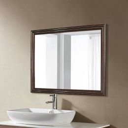 Retro black walnut bathroom mirror wall-mounted living room bedroom vanity mirror wx8221537