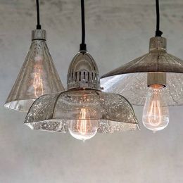 hanging light Distressed mercury glass chandelier pendant Vintage lights led Dining Room lamp modern kitchen lighting