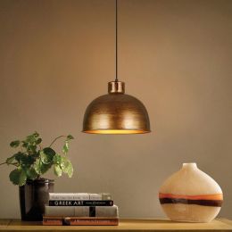 Retro Industrial Loft Metal Semicircle 1-Light Pendant Light in Brass