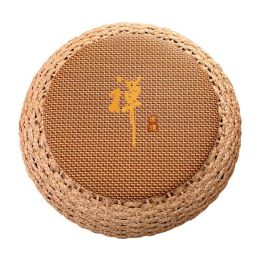 Round Pouf Ottoman Stool Rattan Seat Pad Floor Yoga Meditation Cushion Straw Rustic Tatami Modern Knitted Pouf Furniture Pouffe