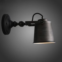 Rustic Adjustable Single Light Industrial Wall Sconce Fixture in Black
