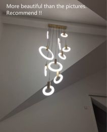 Salon Club Modern LED ring light suspension Luminaire Wood Pendant Lights for Dining Room Bar Stairs Hanging Lamps Pendant Lamps