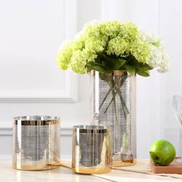 Sample Room Glass Vase Flower Pots Planters Shining Line Luxury Decor Vases Flower Pots Crystal