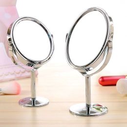 Small Makeup mirror desktop round oval table mirror simple ladies household metal Rotating double-sided vanity mirror mx318094