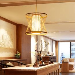 Southeast Asia LED Pendant Lamps Bamboo Pendant Lights Living Room Hanging Lamp Home Decor Suspension Luminaire Kitchen Fixtures