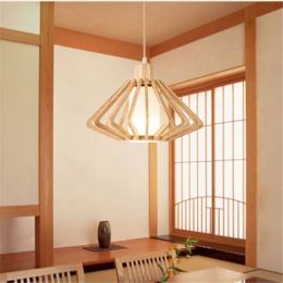 Southeast Asia Wood LED Pendant Lamps Tatami Pendant Lights Hanging Lamp Restaurant Balcony Luminaire Suspendu Kitchen Fixtures