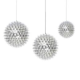 Stainless Steel Firework Pendant Light Modern Hand Made hanging Lighting warm white Villa Hotel Project Lighting Ball Restaurant