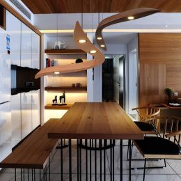 Suspension Luminaire LED Pendant Light Modern Simple Art Restaurant Solid Wood Bent Living Room Hanglamp Abajur Lighting Fixture