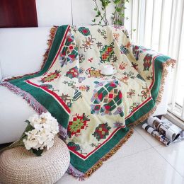 Thickening Geometry Throw Blanket Christmas Decorative Cobertor Manta Para Sofa/Beds Travel Plaid Non-slip Stitching Blankets