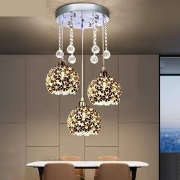 Three-head Restaurant Ceiling Lights Bar chandeliers ceiling Modern Simple Individual Creative Crystal Dining RoomLamp