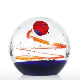 10CM Diameter Glass Star Ball Glass Sculpture Hand Blown Art Glass Table Top Sculpture Paperweight Home Decoration Gifts
