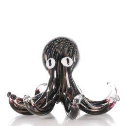 Black Gold Art Octopus Gift Glass Ornament Animal Figurine Modern Home Decoration Accessory Handblown Home Decor