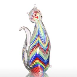 Colorful Kitten Gift Glass Mini Animal Figurine Paperweight Figurine Handblown Home Decor Home Decoration Accessories