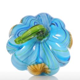 Colorful Pumpkin Halloween Gift Glass Ornament  Multicolored Modern Home Decoration Accessory Handblown Home Decor