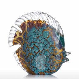 Colorful Spotted Tropical Fish Glass Figurine Fish Figurine Mediterranean Art Favor Craft Gift Home Decoration