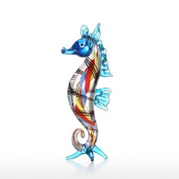 Figurines Miniatures Little Seahorse Sea Sculpture Wild Life Figurine Handmade Craft Hand Blown Glass Art Home Decor