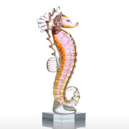 Glass Ornament Statuettes Animal Figurine Seahorse Handblown Home Decoration Accessories Gift Home Decor Pink &amp;amp; Yellow
