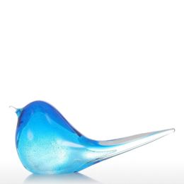 Lake Blue Bird Home Decoration Accessories Gift Glass Figurines Modern Style Animal Statuettes Handblown Home Decor Blue