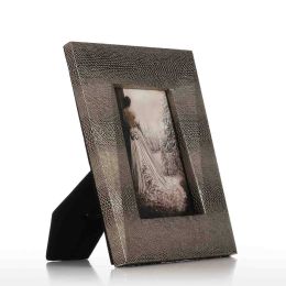 Photo Frame with Snakeskin Texture Wooden Piano Baking Varnish Technology Office Study &amp;amp; Bedroom Ornament Picture Frame