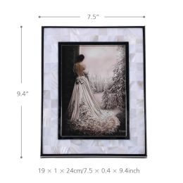 Photo Frame with White Shell Wooden Piano Baking Varnish Technology Office Study Room and Bedroom Ornament Home Decor