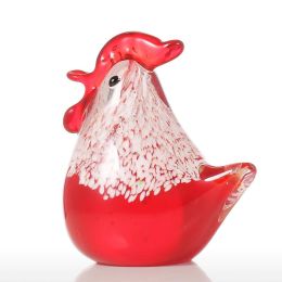 Small Chicken Figurine Glass Figurine Animal Craft Home Decor Glass  Art Ornament  Sculpture Gift For Home Office