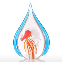 Statuettes Teardrop Jellyfish Gift Modern Style Home Decor Glass Ornament Animal Figurine Home Decoration Accessories