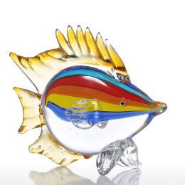 Tropical Featured Fish Figurine Glass Figurine Home Decor Animal Ornament Favor Gift Glass Craft For Home Office