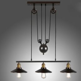 Tray Adjustable Height Pulldown Island Pendant Retro Industrial