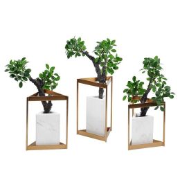 Vase Home Decoration Ornaments Marble Triangle Decoration Modern Home Creative Vase Restaurant Table Eucalyptus Decorations