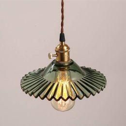 Vintage glass pendant lamp dia 22cm lampshade American Style  hanging light fixtures for retaurant bar industrial lighting
