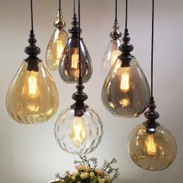 Vintage Glass Pendant Light resraurant cafe bar  industrial indoor lighting Pendant Lamp living Dinning room home hanglamp