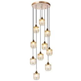 vintage Stair chandelier lighting Modern antique Long Chandelier Living Room Industrial Style hanging chandeliers light lamp