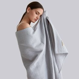 Waffle Towel Blanket Breathable Sofa Beach Solid Throw Blanket Luxury Cobertor Solid Double Blankets For Beds 3 Colors