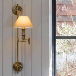 Wandlamp Loft  Bedside Bedroom Bronze Color Wall Lamp American Rural Living Room Restaurant Fabric Art Home Deco LED Lights