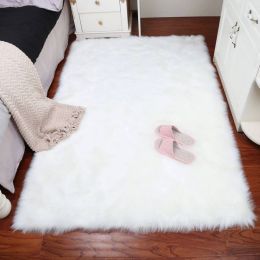 White Faux Sheepskin Rug Faux Fur Blanket Faux Fur Blanket Decorative Blankets For Bed Floor Rugs and Carpets For Living Room