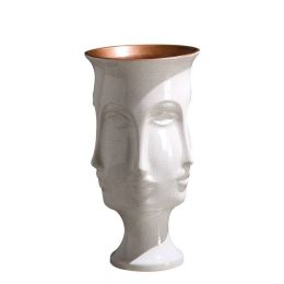 White Vase Ceramic Pot Art People Face Vase Pot Home Decor Crafts Flower Vase