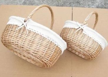 Wicker rattan basket portable fruit basket picnic basket egg and flower shopping gift basket