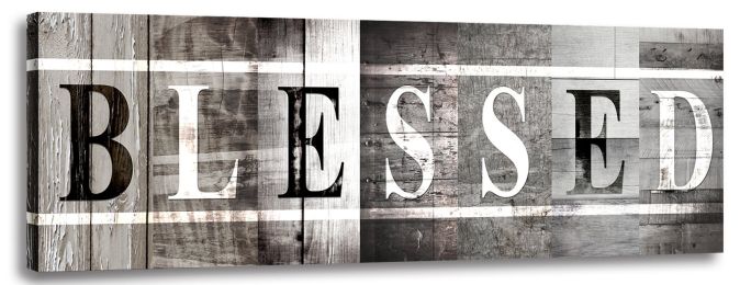Blessed Wall Decor Sign Quotes Wall Art Inspirational Motto Retro Canvas Prints (size: 6x17inchx1pcs)