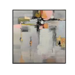 Handmade Top Selling Abstract Oil Painting  Wall Art Modern Minimalist Bright Color Canvas Home Decor For Living Room No Frame (size: 100x100cm)