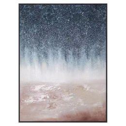 Hand-Painted Large Oil Painting Thick Texture Abstract Hanging Wall Art Dark Blue Decorative Murals Picture For Porch villa (size: 100x150cm)